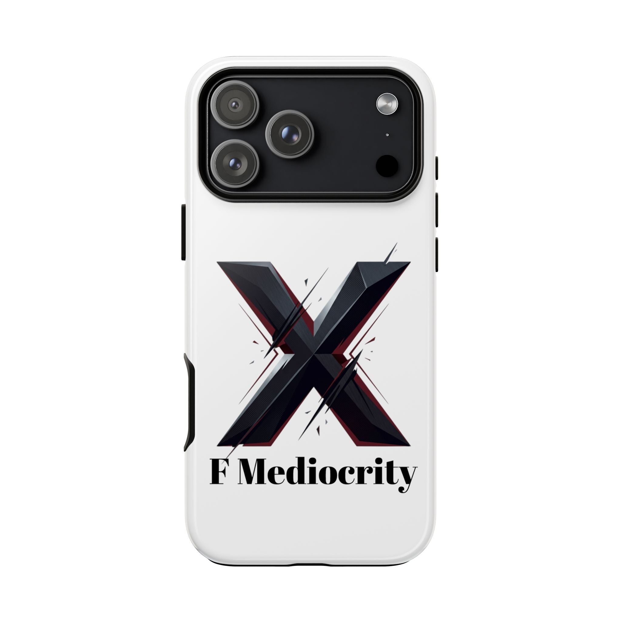 “F Mediocrity” Bold X Graphic Phone Case