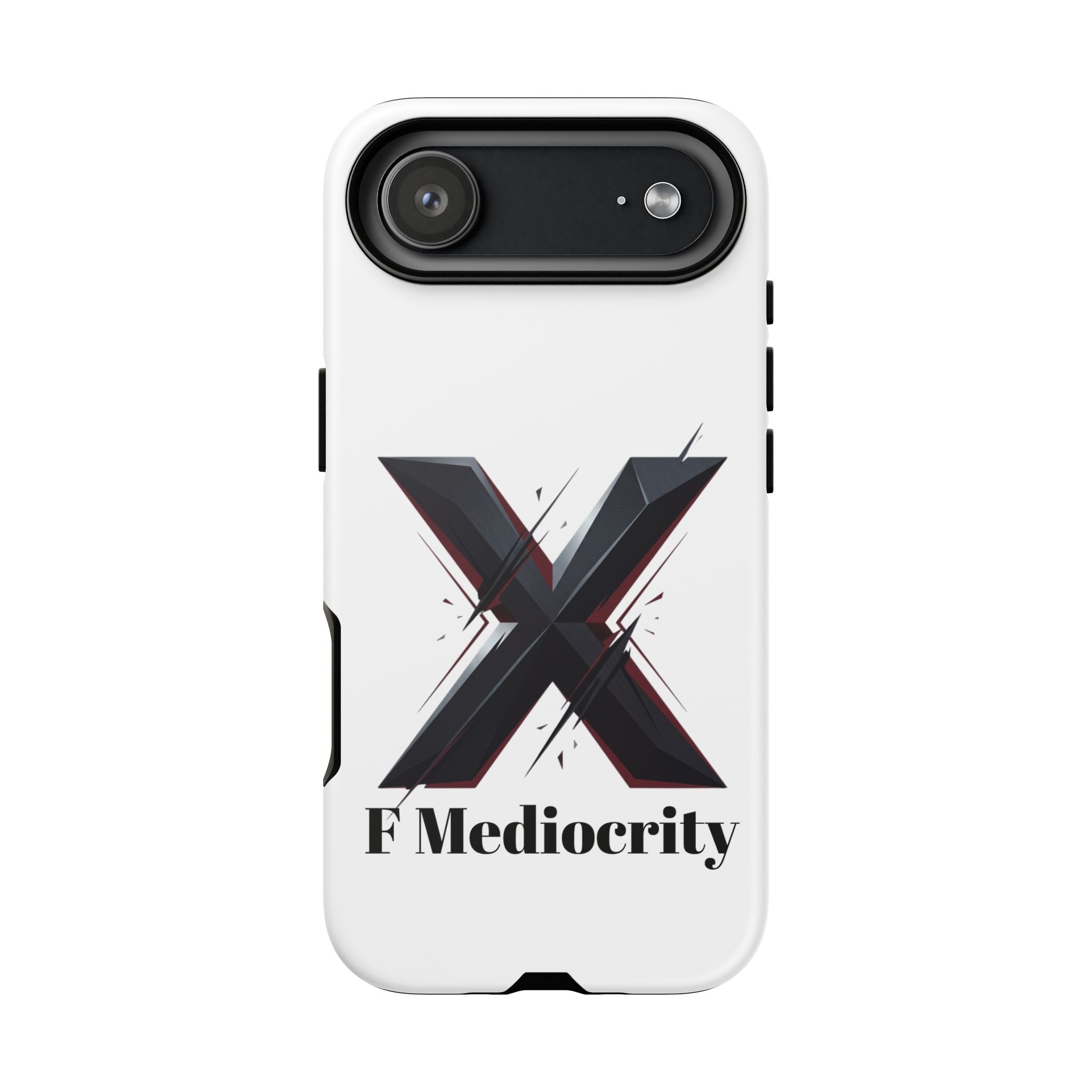 “F Mediocrity” Bold X Graphic Phone Case
