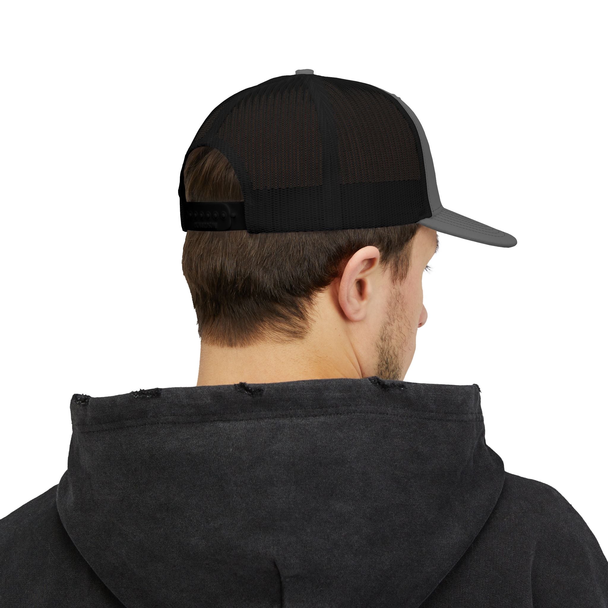 Trucker Cap — Distressed Metallic 'X' Snapback