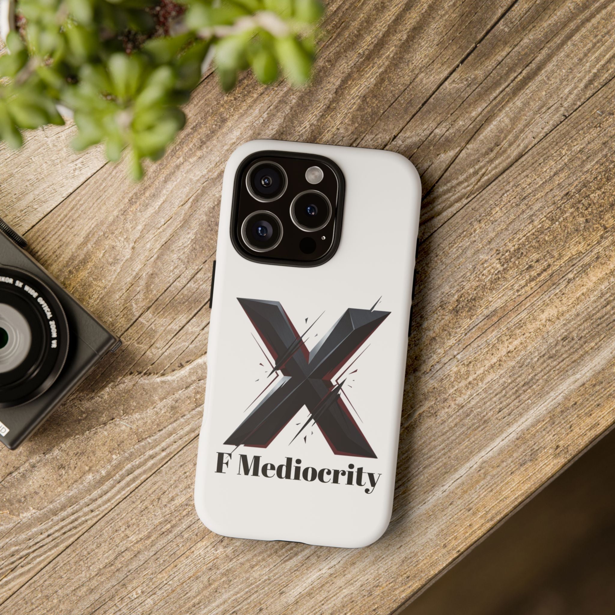 “F Mediocrity” Bold X Graphic Phone Case