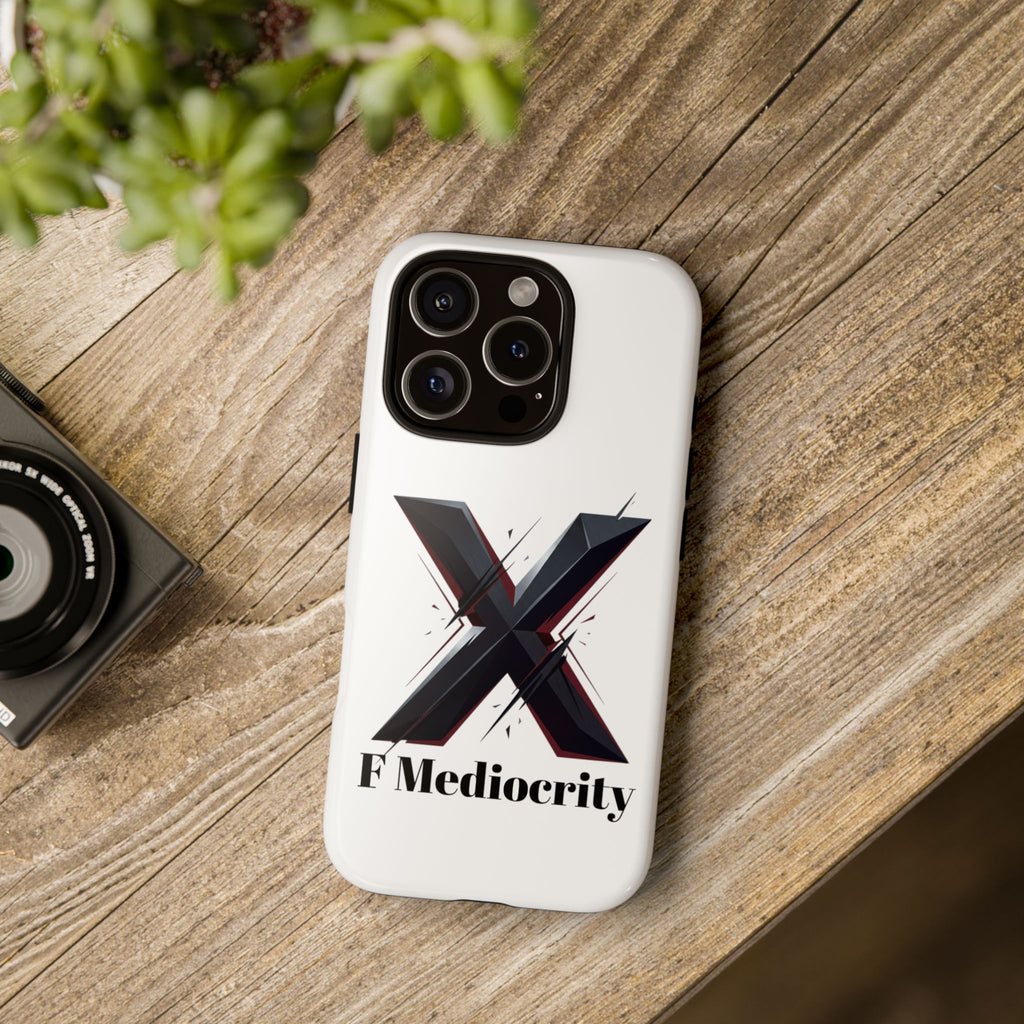 “F Mediocrity” Bold X Graphic Phone Case