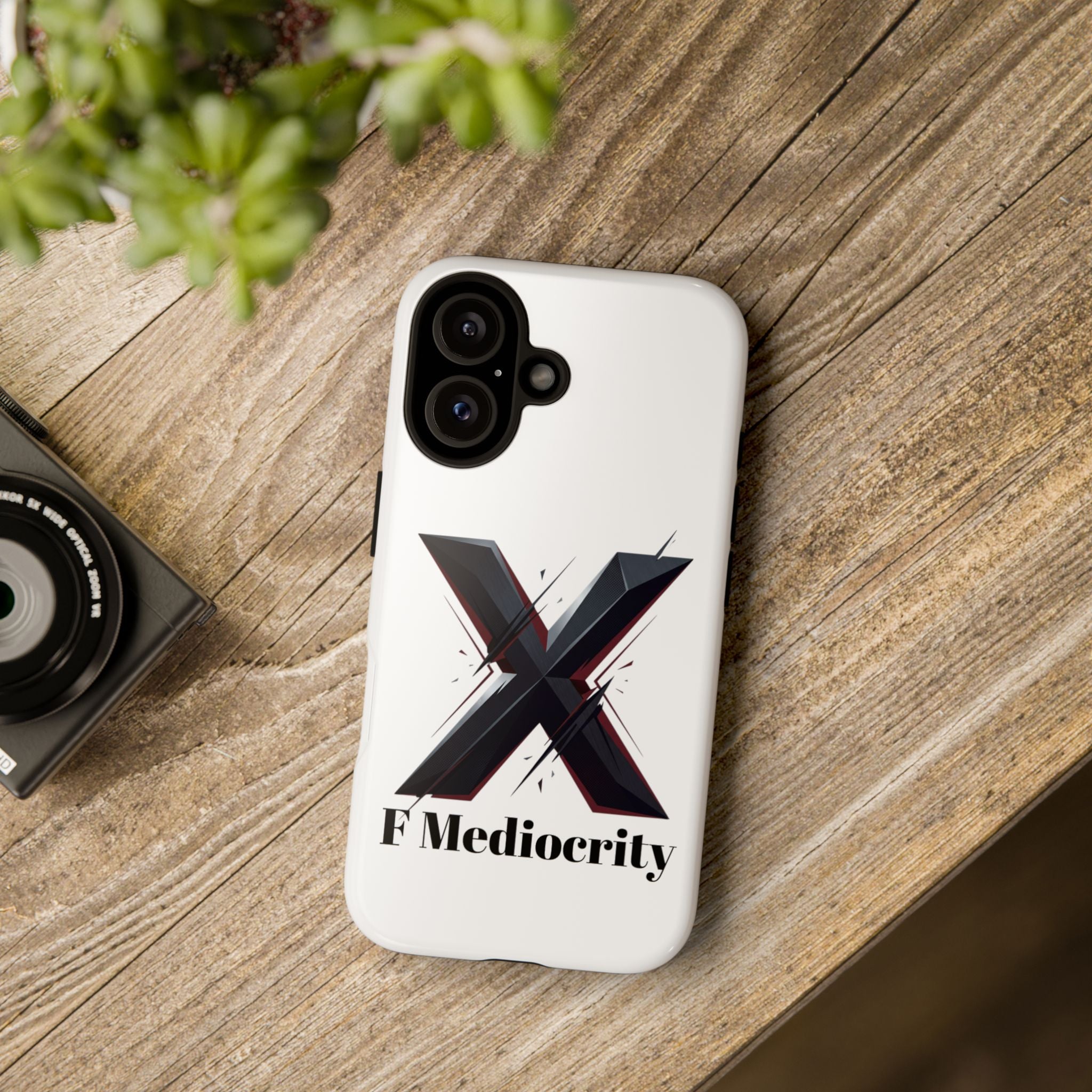 “F Mediocrity” Bold X Graphic Phone Case