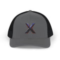 Trucker Cap — Distressed Metallic 'X' Snapback