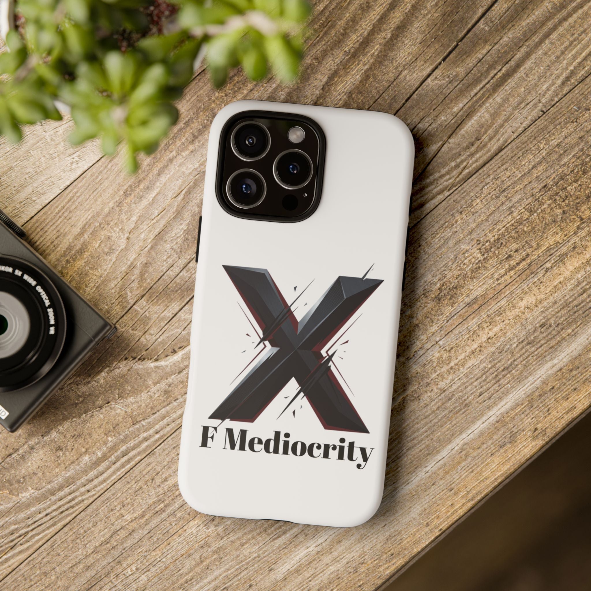 “F Mediocrity” Bold X Graphic Phone Case