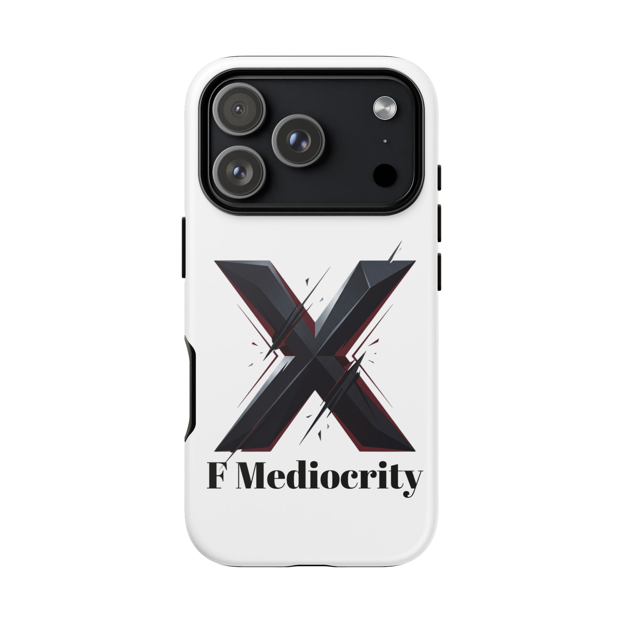 “F Mediocrity” Bold X Graphic Phone Case