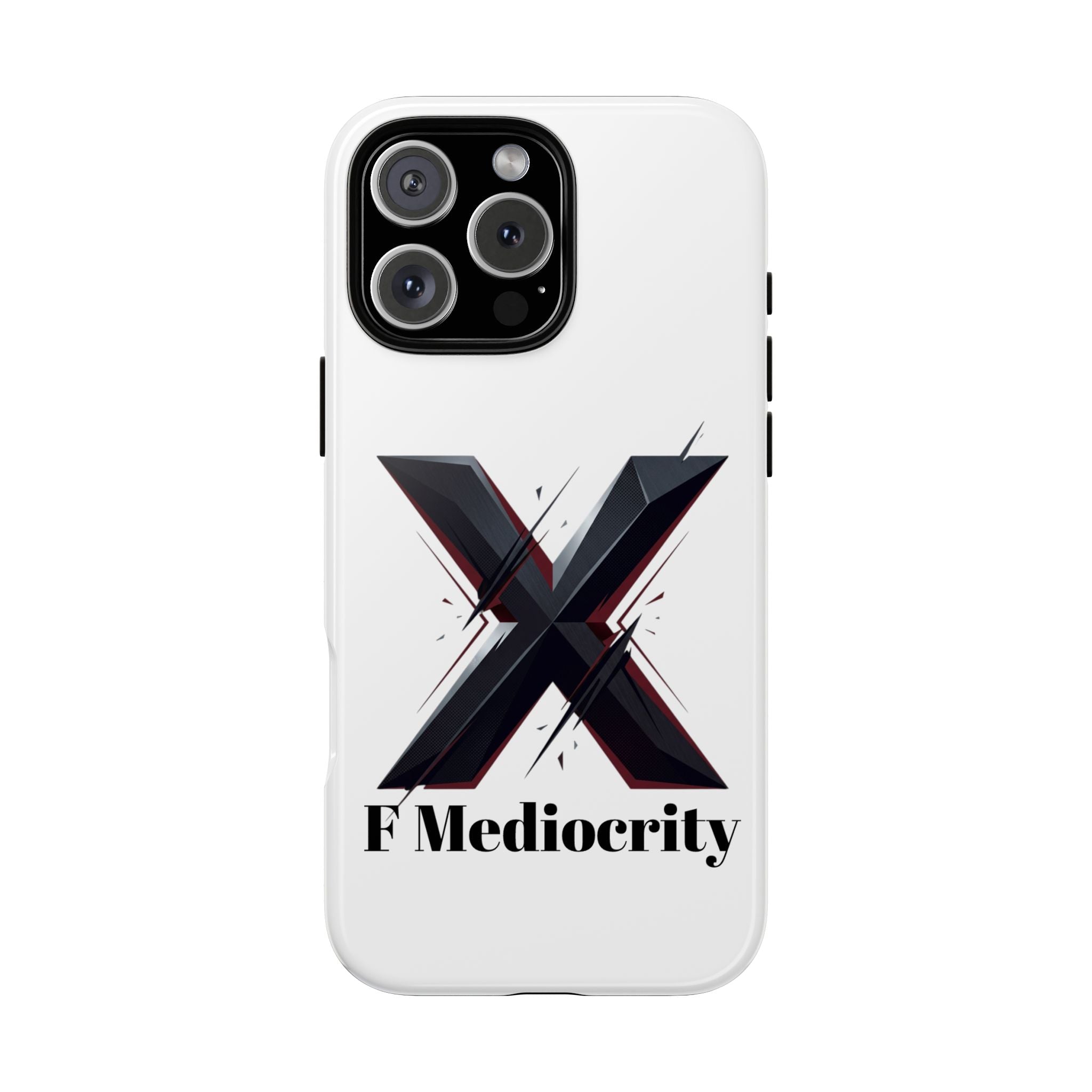 “F Mediocrity” Bold X Graphic Phone Case