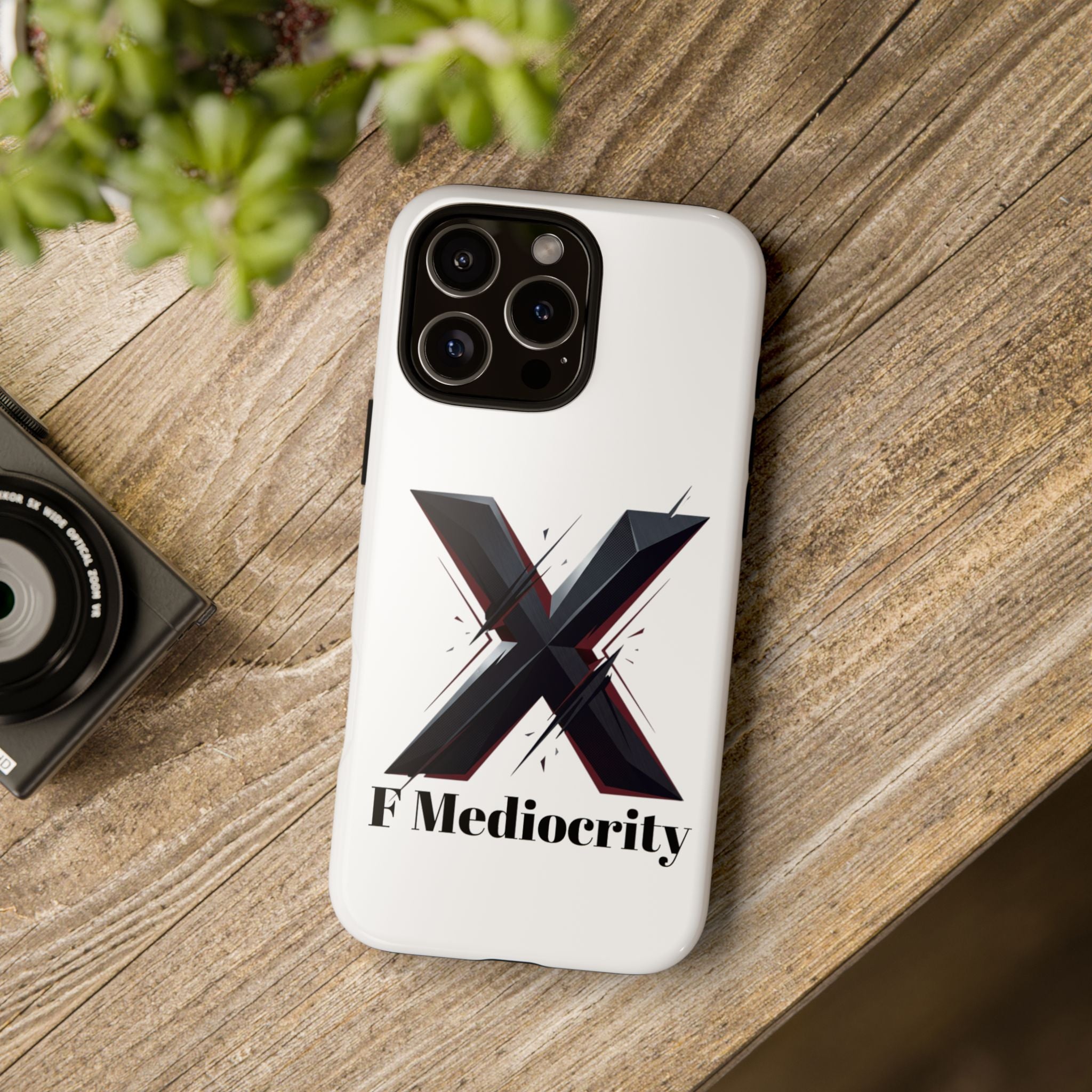 “F Mediocrity” Bold X Graphic Phone Case