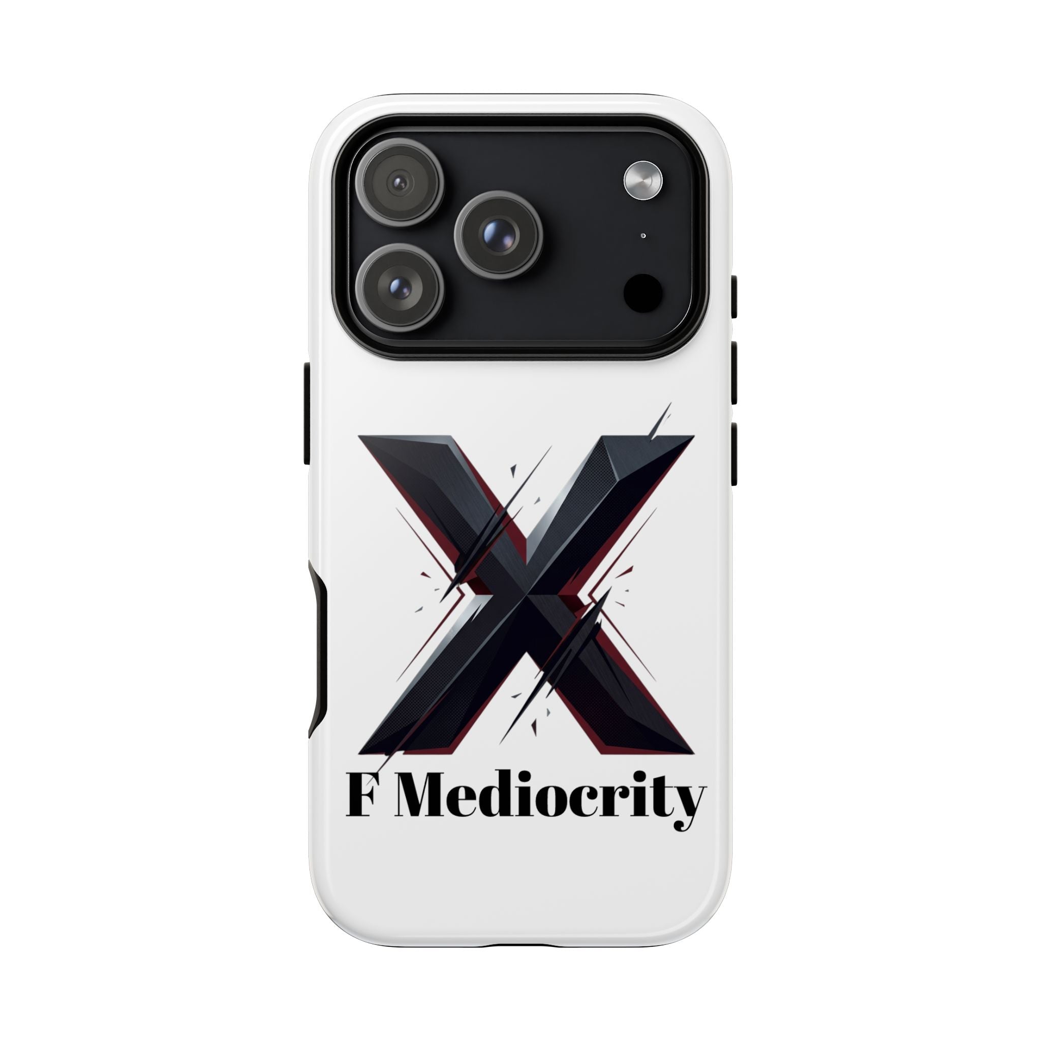 “F Mediocrity” Bold X Graphic Phone Case