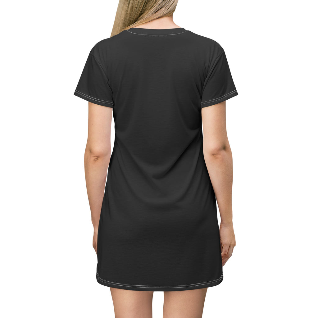 Minimalist "SK" Black T‑Shirt Dress