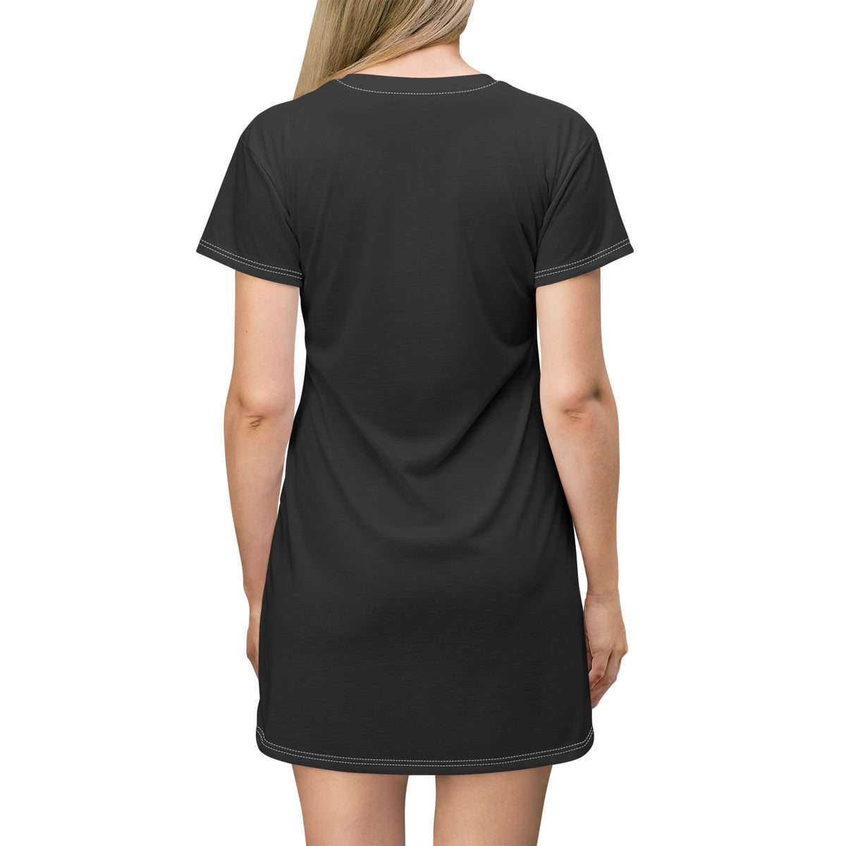 Minimalist "SK" Black T‑Shirt Dress