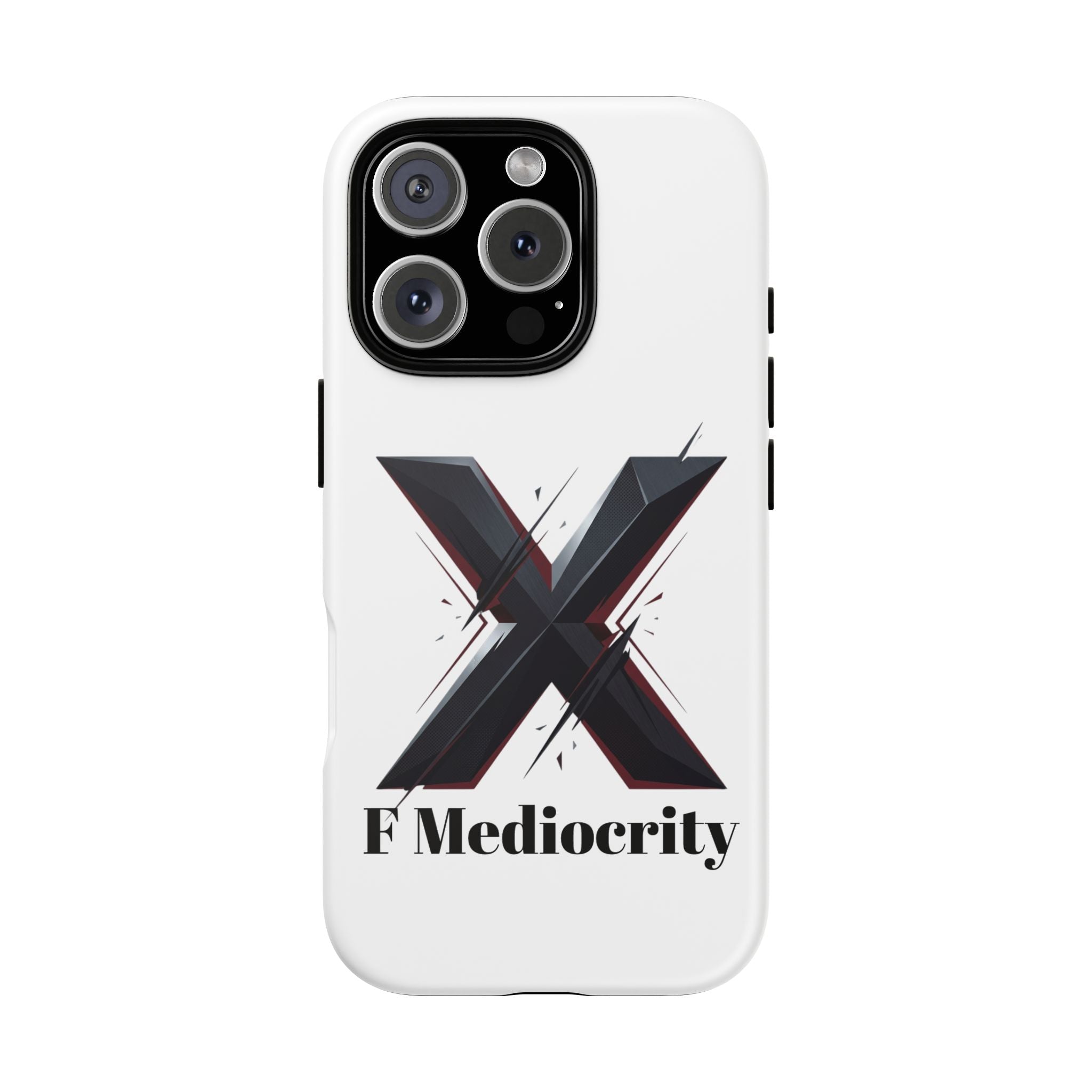 “F Mediocrity” Bold X Graphic Phone Case